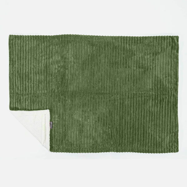Manta de Sherpa - Pana Clásica Bosque Verde 01