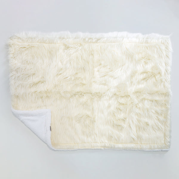 Manta de Sherpa - Piel Sintética Mongola Crema 01