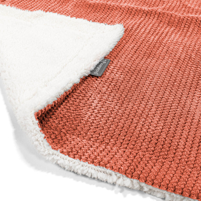 Manta de Sherpa - Pompón Naranja Calabaza 01