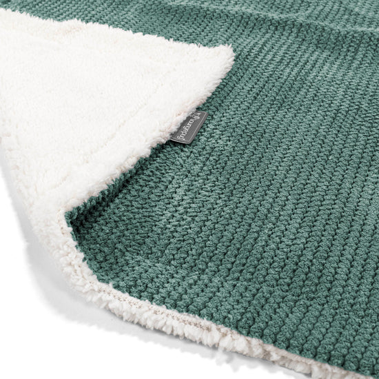 Manta de Sherpa - Pompón Verde Musgo 01