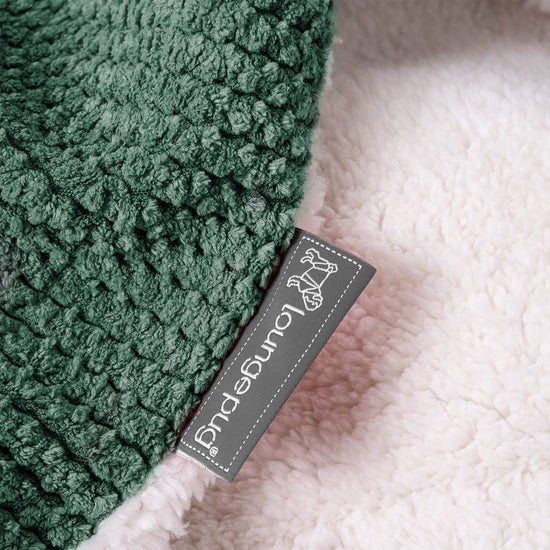 Manta de Sherpa - Pompón Verde Musgo 04