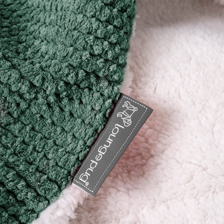 Manta de Sherpa - Pompón Verde Musgo 04