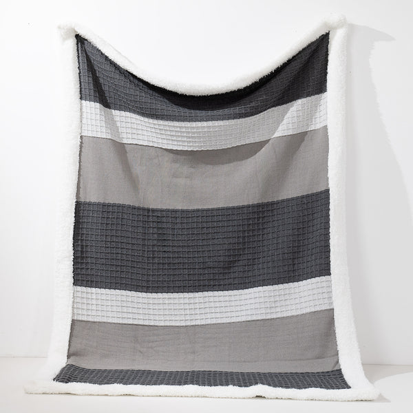 Manta de Sofá - Punto Bloque de Color Gris 01