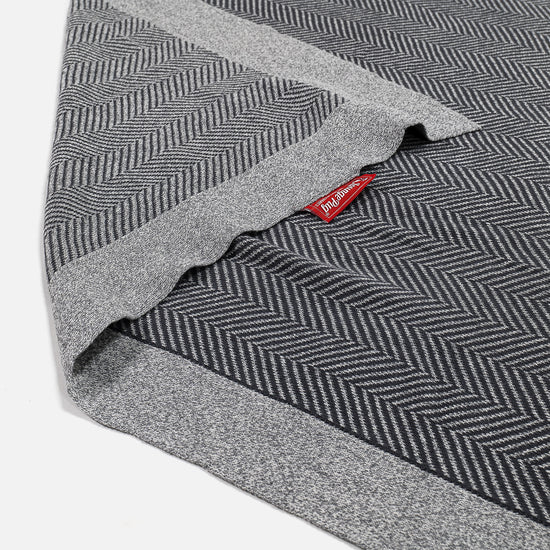 Manta de Sofá - Punto Tejido de Espiga Patrón Gris 03