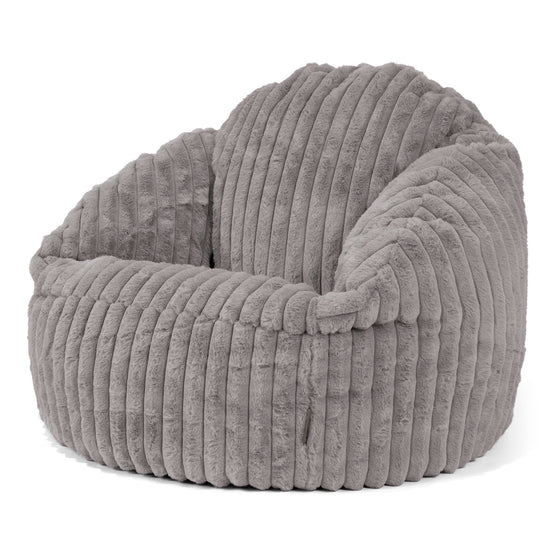Puf Bubble - Pana de Felpa Ultra Gris 04