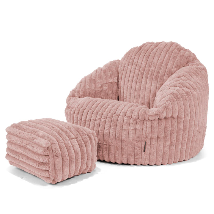 Puf Bubble - Pana de Felpa Ultra Rosa Empolvado 03
