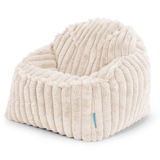 Puf Encorvado Niños 2-6 años - Pana de Felpa Ultra Crema 01