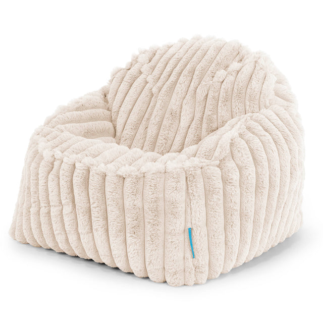 Puf Encorvado Niños 2-6 años - Pana de Felpa Ultra Crema 01