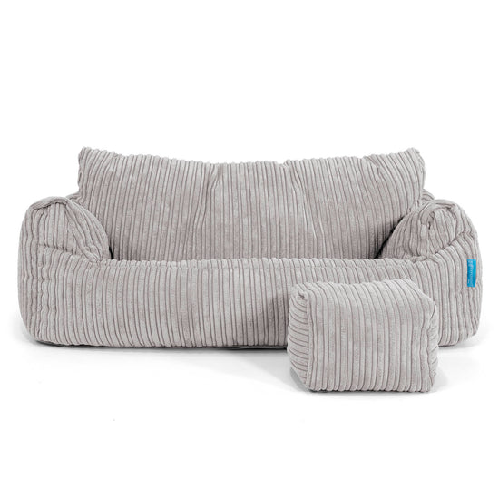 Puf Sofá Infantil Josephine 1-5 años - Pana Clásica Gris Plata 02