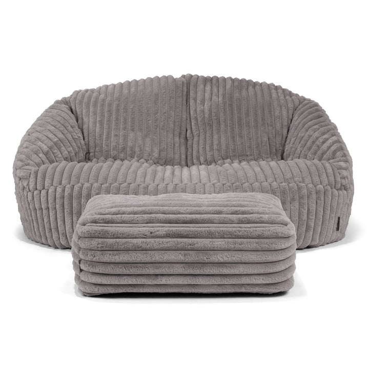 Puf Grande Bubble - Pana de Felpa Ultra Gris 02