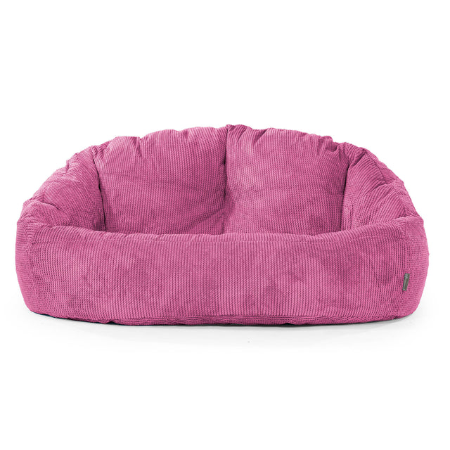 Puf Grande Bubble - Pana efecto Waffle Rosa 01