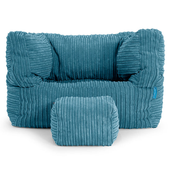 Puf Silla Alberto para Niños 1-5 años - Pana Clásica Egeo Azul 03