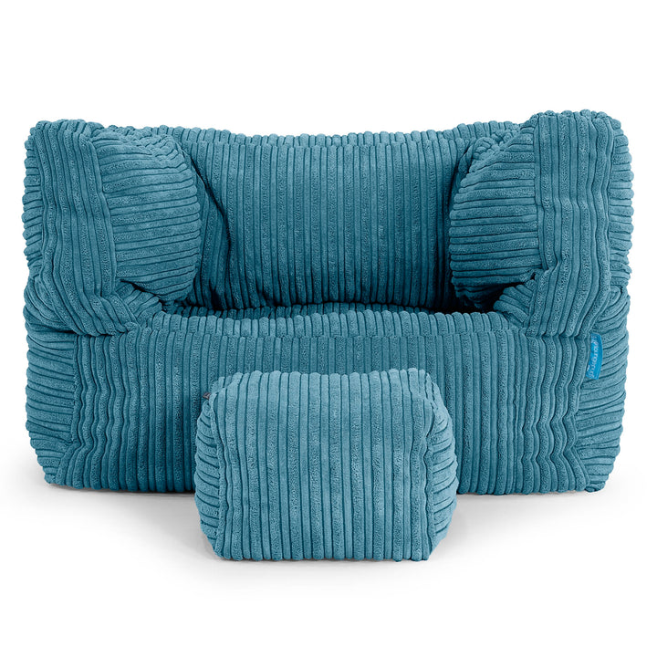 Puf Silla Alberto para Niños 1-5 años - Pana Clásica Egeo Azul 03