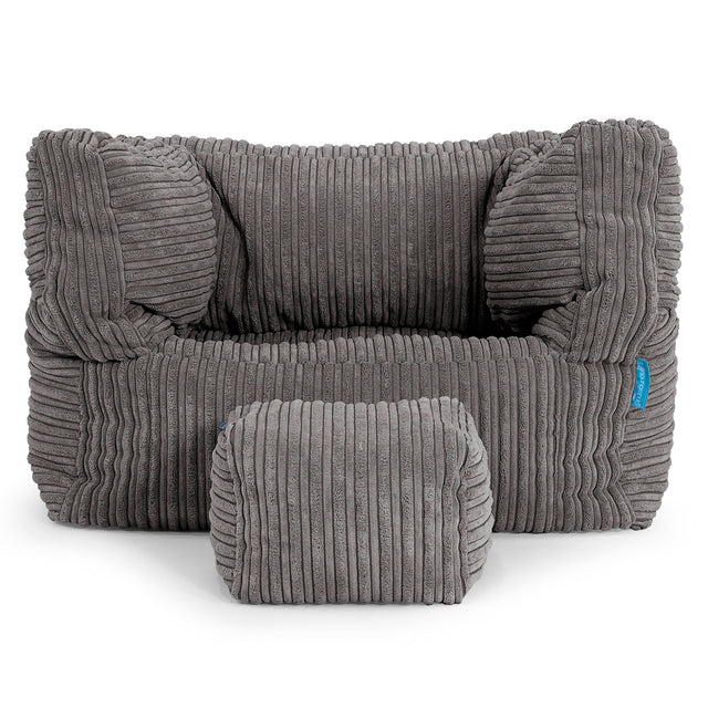 Puf Silla Alberto para Niños 1-5 años - Pana Clásica Grafito 03