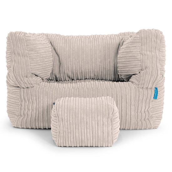 Puf Silla Alberto para Niños 1-5 años - Pana Clásica Marfil 03