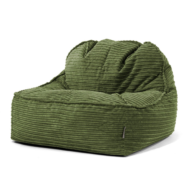 Puf Silla Encorvada 2.0 - Pana Clásica Bosque Verde 01