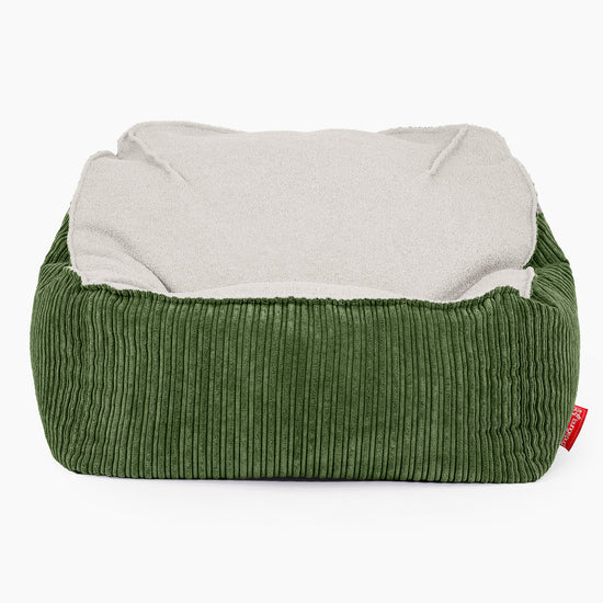 Puf Silla Encorvada - Boucle & Pana Clásica Bosque Verde 02