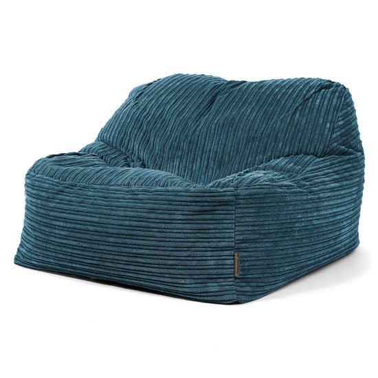 Puf Silla Encorvada - Pana Clásica Azul Marino 01