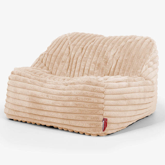 Puf Silla Encorvada - Pana de Felpa Ultra Durazno 01