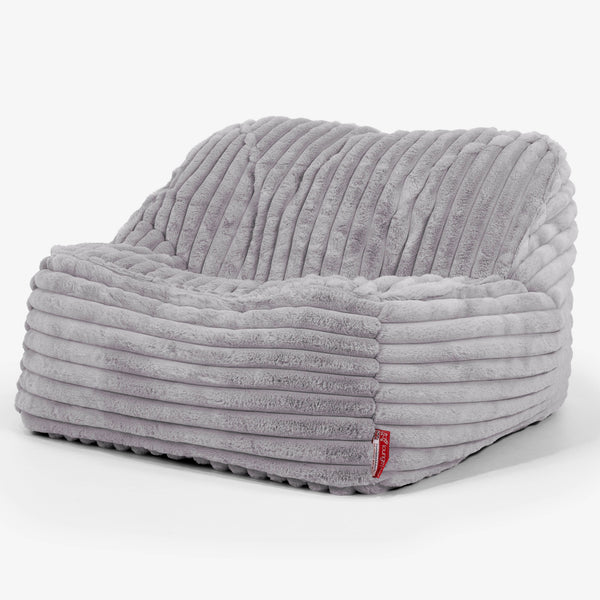 Puf Silla Encorvada - Pana de Felpa Ultra Gris 01