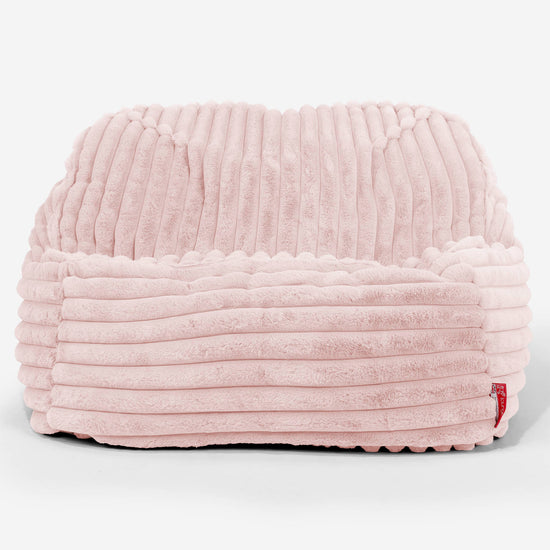 Puf Silla Encorvada - Pana de Felpa Ultra Rosa Empolvado 02