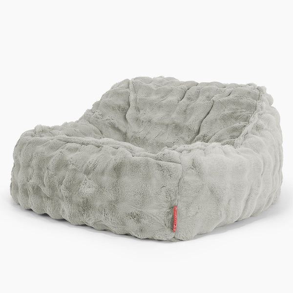 Puf Silla Encorvada - Piel Sintética de Burbuja Verde Salvia 01