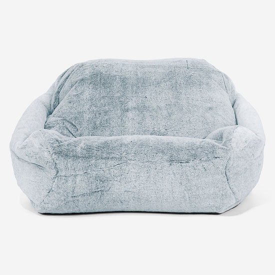 Puf Silla Sabina - Piel de Conejo Sintética Azul Empolvado 02
