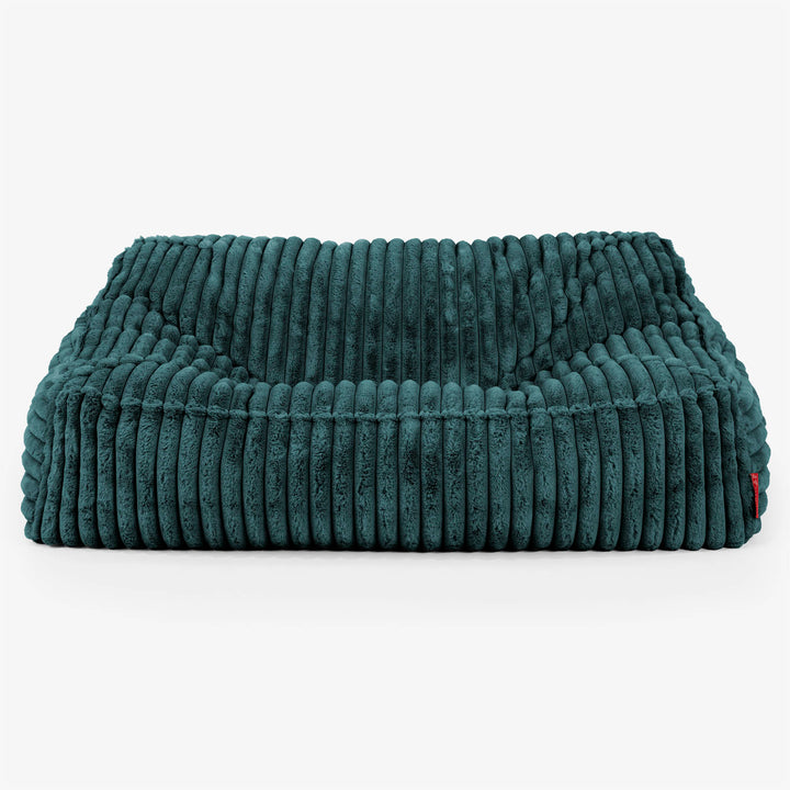 Puf Sillón Encorvado - Pana de Felpa Ultra Turquesa 02