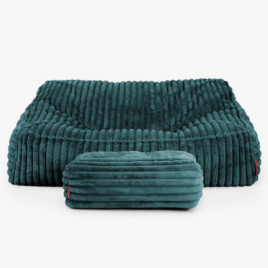 Puf Sillón Encorvado - Pana de Felpa Ultra Turquesa 03