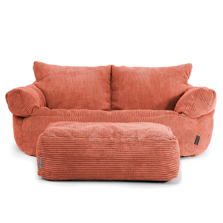 Puf Sofá Josephine - Pompón Naranja Calabaza 02