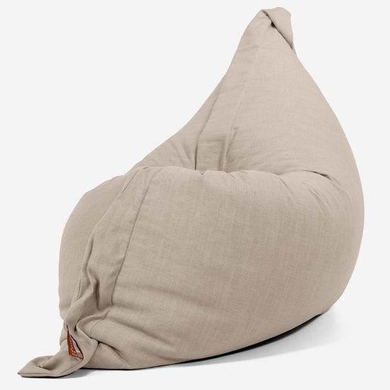 Puff Gigante Cama XL - Aspecto de Lino Crema 02