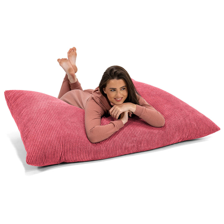 Puff Gigante Cama XL - Pompón Rojo pastel 03