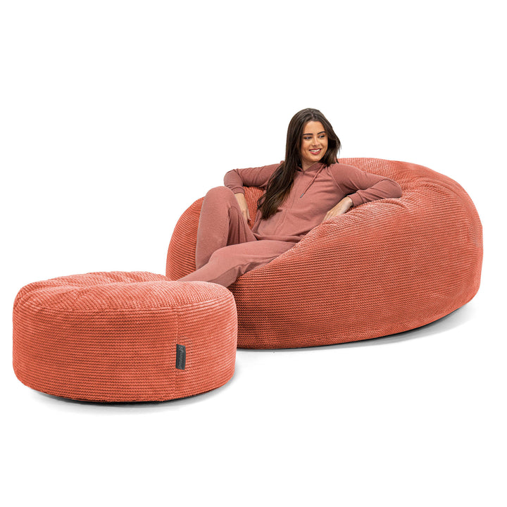 Puff Gigante 'Mega - Pompón Naranja Calabaza 02