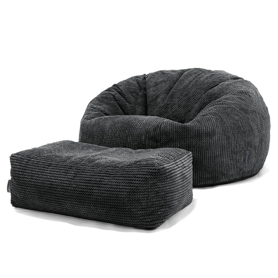 Puff Gigante Sofá Clásica - Pompón Negro 02