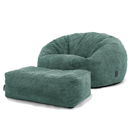 Puff Gigante Sofá Clásica - Pompón Verde Musgo 02