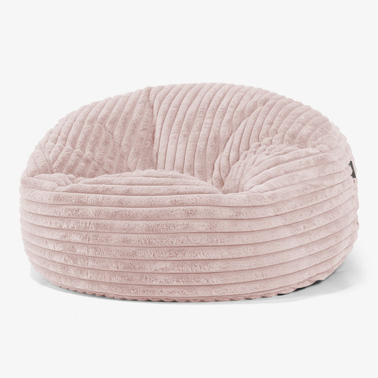 Puff Gigante Sofá 'Mamut' - Pana de Felpa Ultra Rosa Empolvado 01