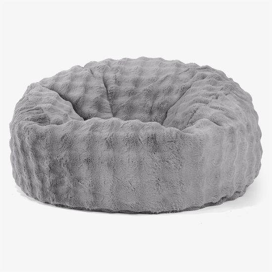 Puff Gigante Sofá 'Mamut' - Piel Sintética de Burbuja Gris 01