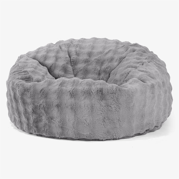 Puff Gigante Sofá 'Mamut' - Piel Sintética de Burbuja Gris 01