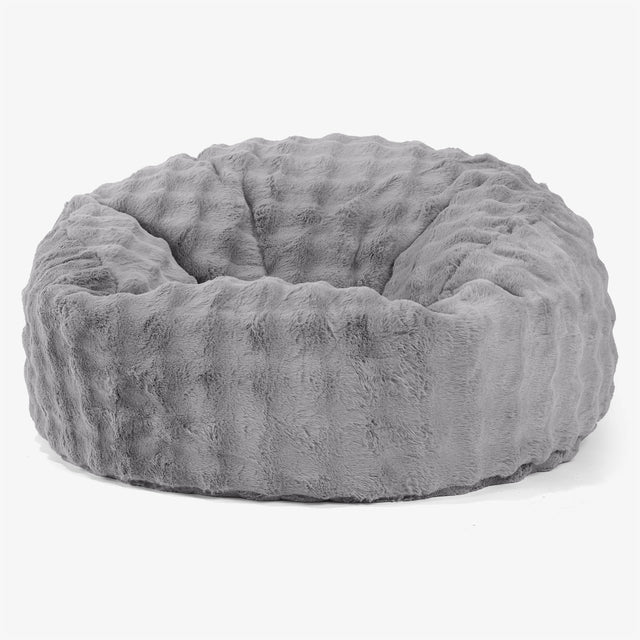 Puff Gigante Sofá 'Mamut' - Piel Sintética de Burbuja Gris 01