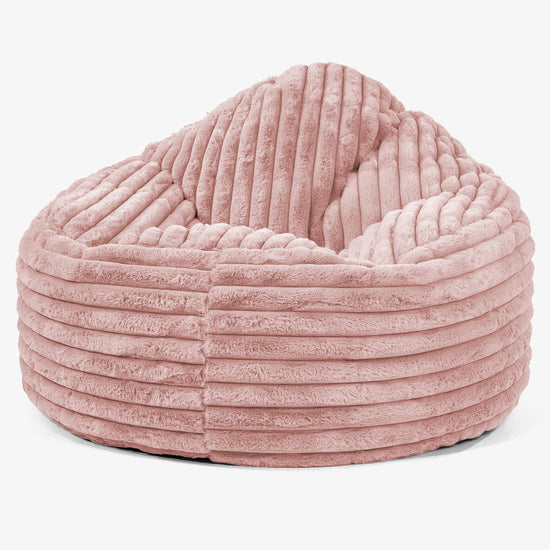 Puff Pera 'Archi' - Pana de Felpa Ultra Rosa Empolvado 01