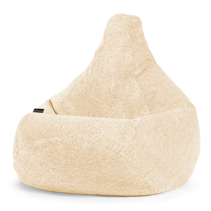 Puff Pera - Chenilla Premium Marfil 02