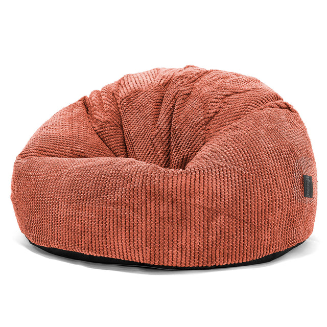 Puff Redondo - Pana efecto Waffle Naranja Calabaza 01