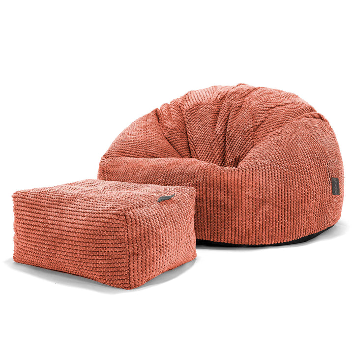 Puff Redondo - Pompón Naranja Calabaza 02