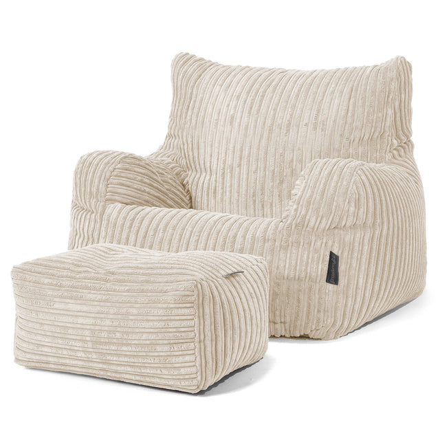 Puff Sillón Josephine - Pana Clásica Crema 02