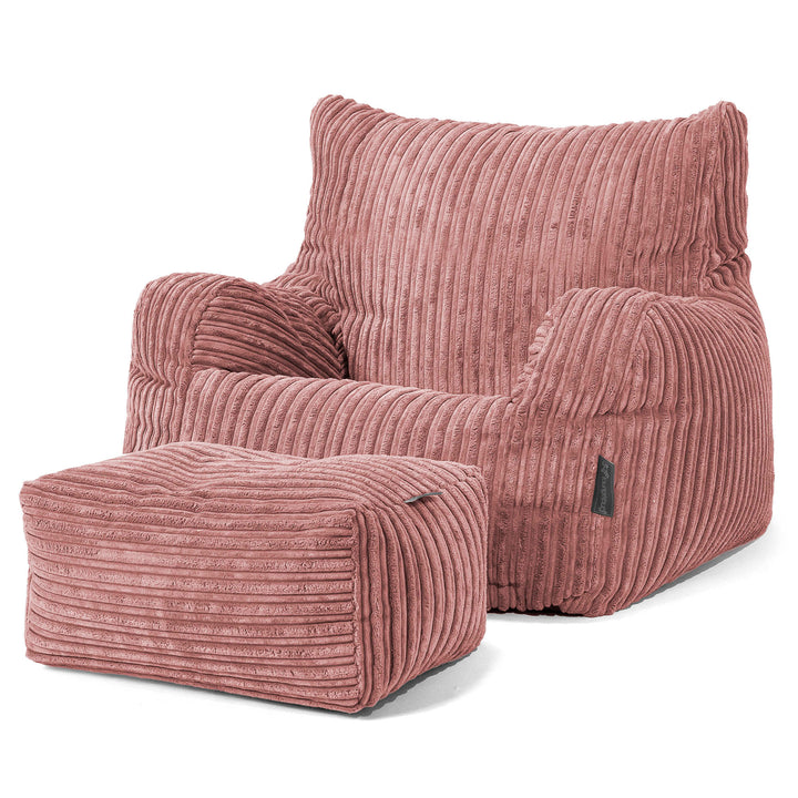 Puff Sillón Josephine - Pana Clásica Durazno 02