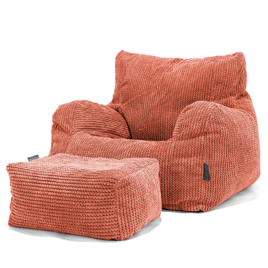 Puff Sillón Josephine - Pompón Naranja Calabaza 02