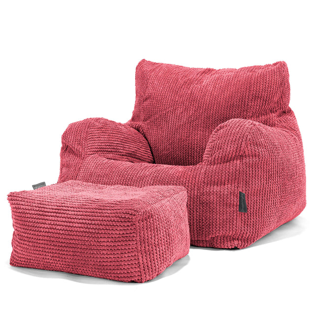 Puff Sillón Josephine - Pompón Rojo pastel 02