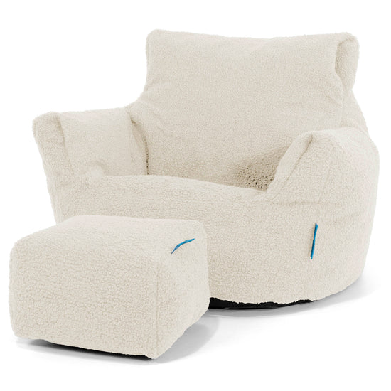 Puff Sillón para niños 1-3 años - Boucle Marfil 02