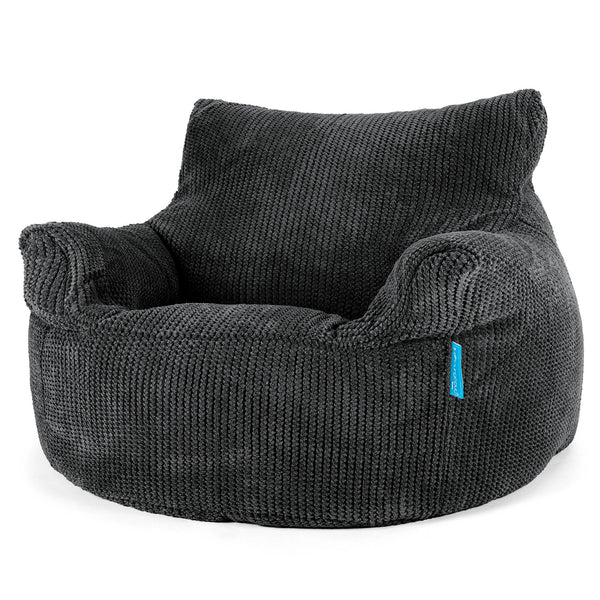Puff Sillón para niños 3-8 años - Pompón Negro 01