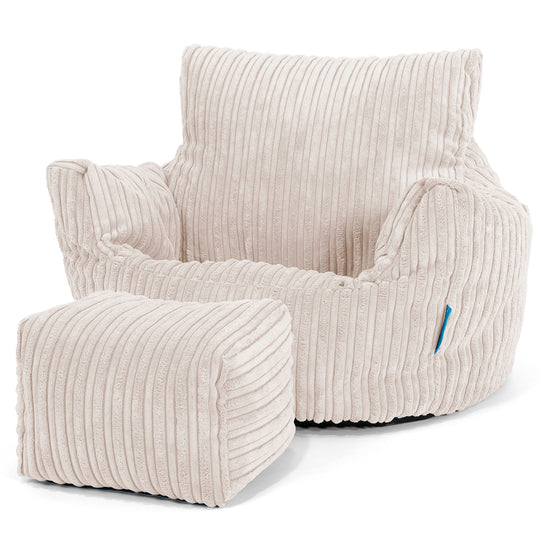 Puff Sillón para niños 1-3 años - Pana Clásica Marfil 02